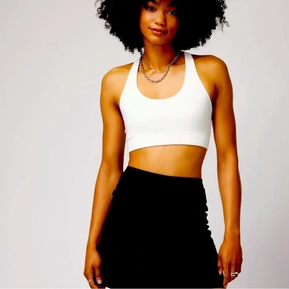 NWT SPIRITUAL GANGSTER WHITE VERVE DREAM TECH SPORTS BRA Crop Top Athleisure - Picture 3 of 9